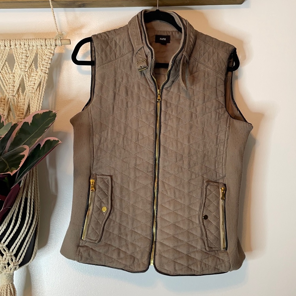 Fate quilted vest jacket buckle Rowan stitch fix